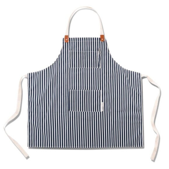Business & Pleasure Co. Lauren's Navy Stripe Apron - Picture 1 of 11